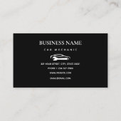 車の整備士自動修復ショップマシニストホワイト 名刺 (裏面)