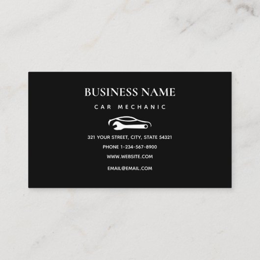 車の整備士自動修復ショップマシニストホワイト 名刺 (裏面)