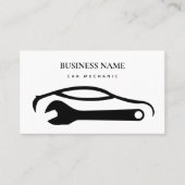 車の整備士自動修復ショップマシニストホワイト 名刺 (正面)