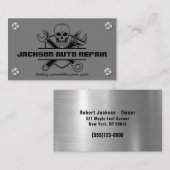 車の整備士自動修理スカルレンチ 名刺 (正面/裏面)