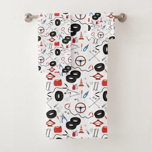 車の整備士車のツールテーマ バスタオルセット (インサイチュ)