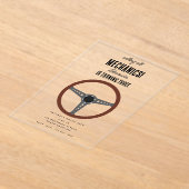 車の整備士車のツールボーイバースデーパーティー アクリル招待状 (レイダウン)