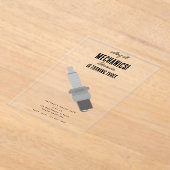 車の整備士車のツールボーイバースデーパーティー アクリル招待状 (レイダウン)