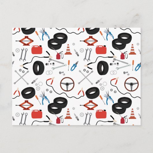 車の整備士車のツール シーズンポストカード (正面)