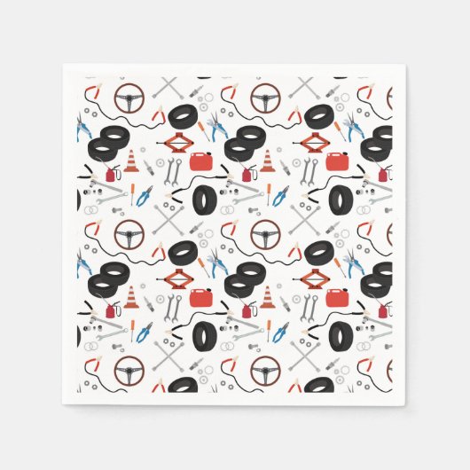 車の整備士車のツール スタンダードカクテルナプキン (正面)