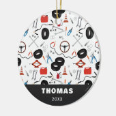 車の整備士車のツール セラミックオーナメント (左)