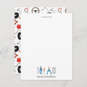 車の整備士車のツール ノートカード (正面/裏面)