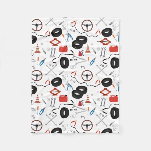 車の整備士車のツール フリースブランケット (正面)
