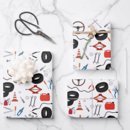 車の整備士車のツール ラッピングペーパーシート