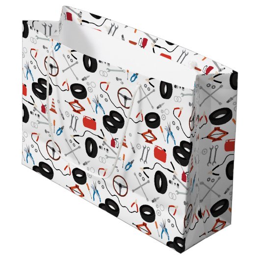 車の整備士車のツール ラージペーパーバッグ (正面アングル)