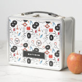 車の整備士車のツールBoy Kids メタルランチボックス (インサイチュ)