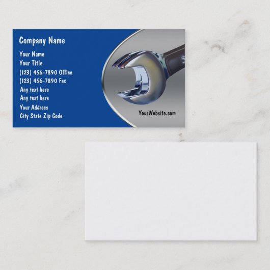 車の整備士車 名刺 (正面/裏面)