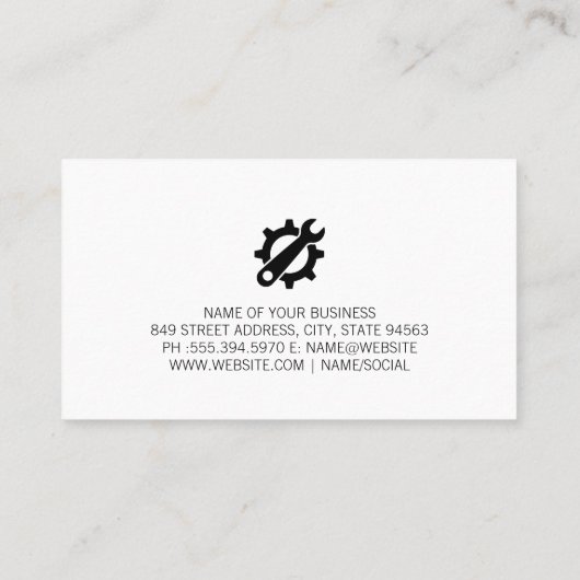 車の整備士 |自動サービス 名刺 (裏面)