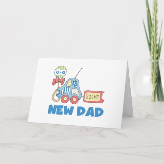 車の新しいパパそれは男の子だ 案内状 (正面)