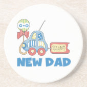 車の新しいパパそれは男の子の贈り物 コースター (正面)