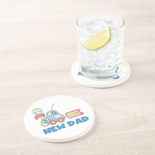 車の新しいパパそれは男の子の贈り物 コースター (側面)