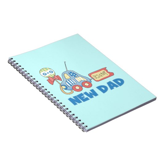 車の新しいパパそれは男の子の贈り物 ノートブック (右側)