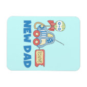 車の新しいパパそれは男の子の贈り物 マグネット (横)