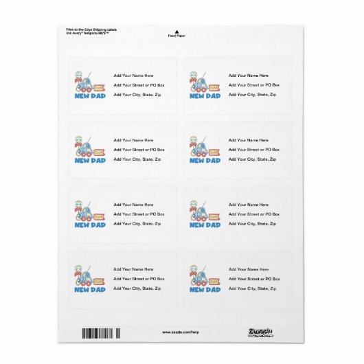 車の新しいパパそれは男の子の贈り物 ラベル (フルシート)