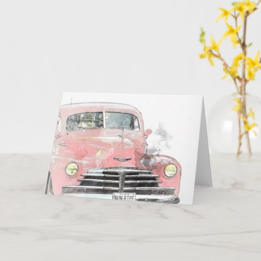 車の旧式なすべての行事の挨拶状 カード (黄色い花)