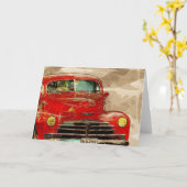 車の旧式なトラックのすべての行事の挨拶状 カード (黄色い花)