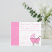 車の来ピンクのベビーシャワー招待状 招待状 (スタンド正面)