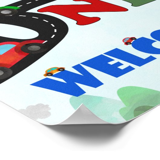 車の歓迎パーティーサイン運転手1日の誕生日ポスター ポスター (角)