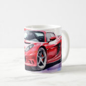 車の水色 コーヒーマグカップ (正面右)