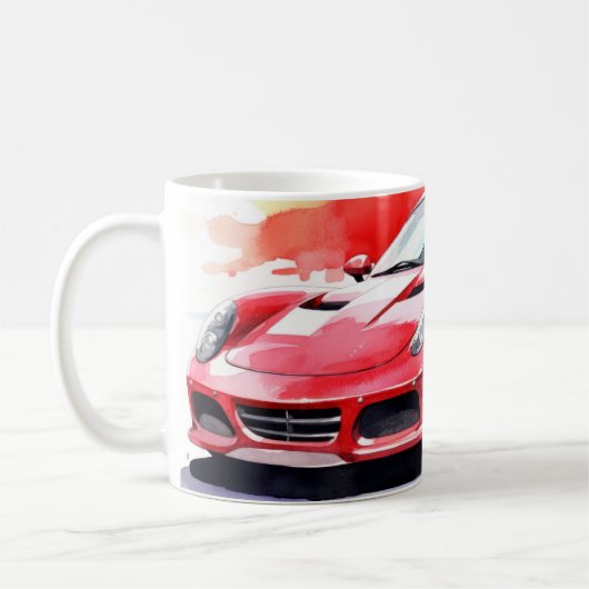 車の水色 コーヒーマグカップ (左)