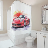 車の水色 シャワーカーテン (インサイチュ)