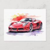 車の水色 ポストカード (正面)