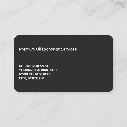 車の油変更 名刺 (裏面)