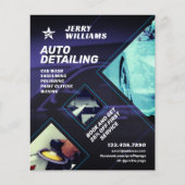 車の洗浄とブルーフライヤーの詳細モダン化 チラシ (正面)