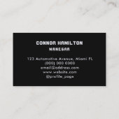 車の洗車と自動詳細ブラックモダン 名刺 (裏面)