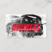 車の洗車と自動詳細赤モダン色 名刺 (正面)