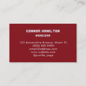 車の洗車と自動詳細赤モダン色 名刺 (裏面)