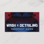 車の洗車と自動詳細赤モダン色 名刺 (正面)
