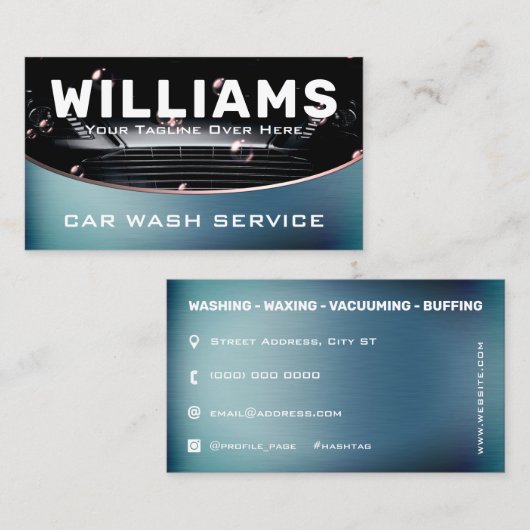 車の洗車はっきりした 名刺 (正面/裏面)