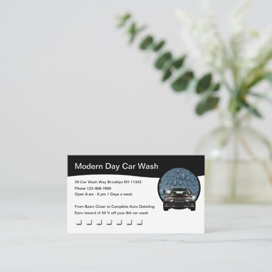 車の洗車用ユニーク名刺 名刺 (スタンド正面)