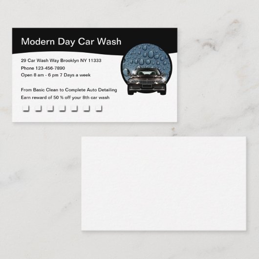 車の洗車用ユニーク名刺 名刺 (正面/裏面)