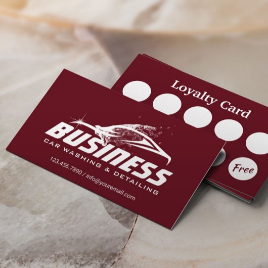 車の洗車自動詳細赤ロイヤリティ ロイヤリティカード