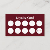 車の洗車自動詳細赤ロイヤリティ ロイヤリティカード (裏面)