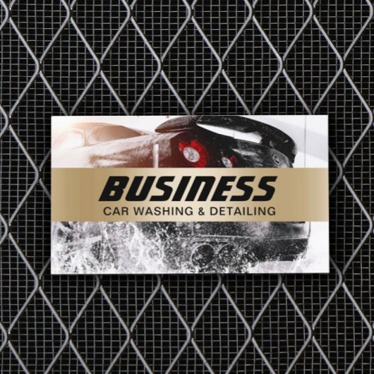 車の洗車自動詳細金ゴールドストライプ 名刺