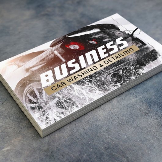 車の洗車自動詳細金ゴールドラベル 名刺