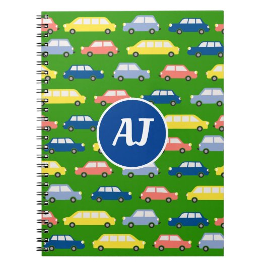 車の漫画イニシャル ノートブック (正面)