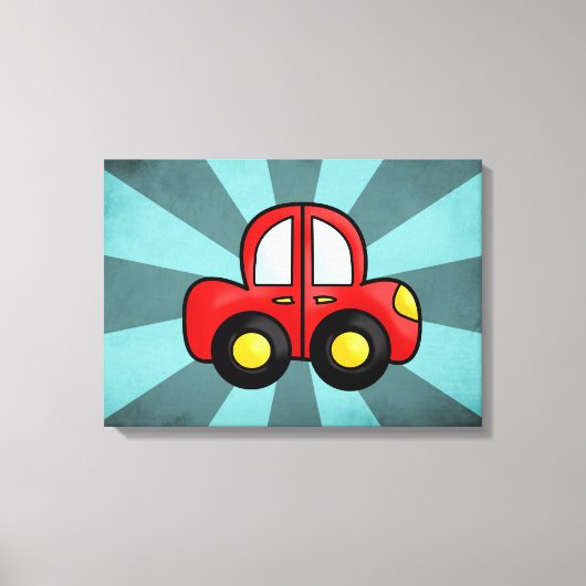 車の漫画 キャンバスプリント (正面)