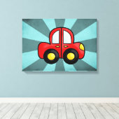 車の漫画 キャンバスプリント (インサイチュ (ウッドフロア))