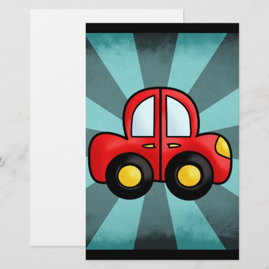 車の漫画 便箋 (正面/裏面)