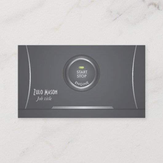 車の点火の起動ボタン 名刺 (正面)