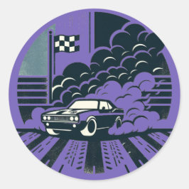 車の煙 ラウンドシール